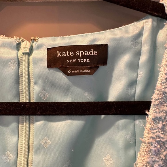 Kate Spade belted tweed dress in “pool” blue. Size 6 - Picture 4 of 4